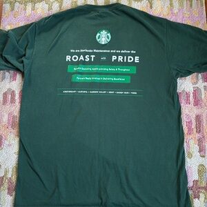 Maintenance Crew Starbucks Apron Green Maintenance Tee Shirt Official Sz L